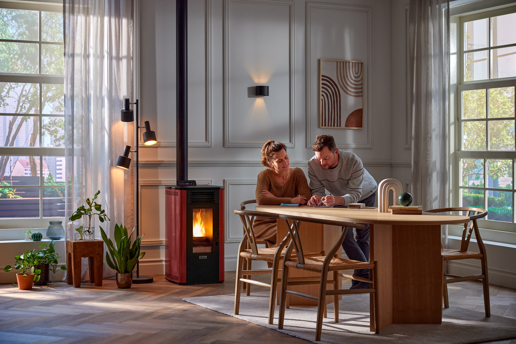 Pellet stove Fiorina 90-2 S-Line red/black