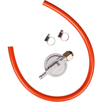 Regulator 30mbar 0.6m hose & 2x clamp NL/BE