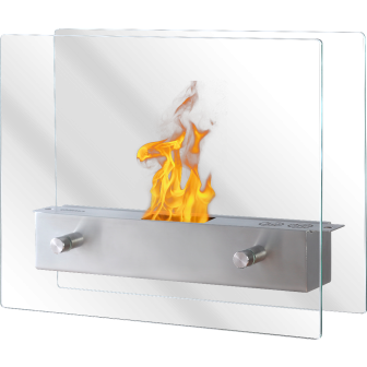 Decorative ethanol fireplace FFB 106 silver/black