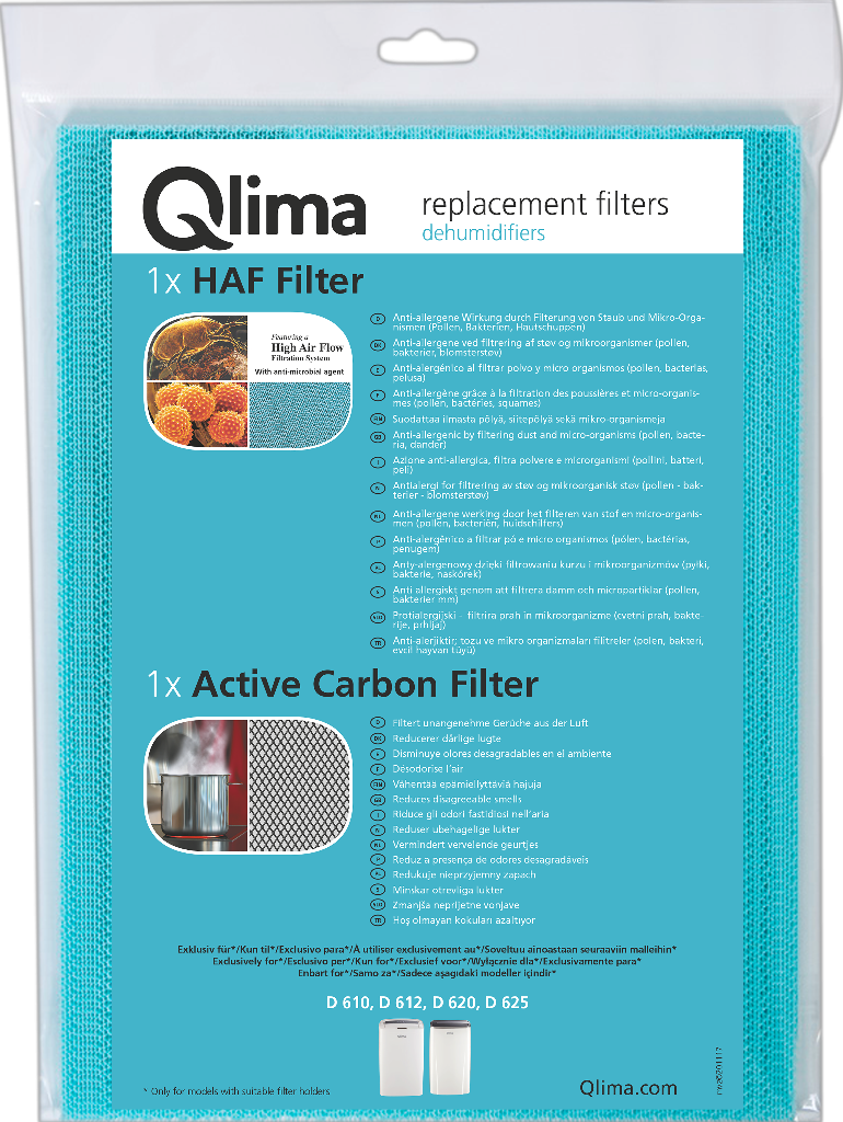 HAF and active carbon filter set D 610/D 612/D 620/D 625 blue