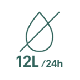 Dehumidifying capacity 12l/24h