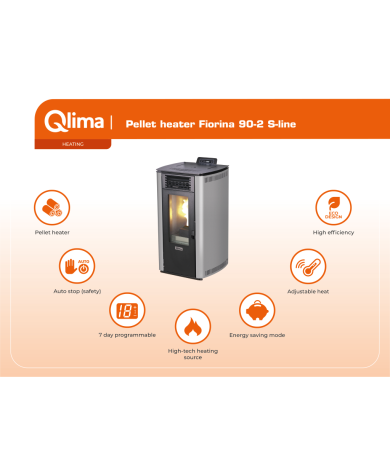 Pellet stove Fiorina 90-2 S-Line grey/black