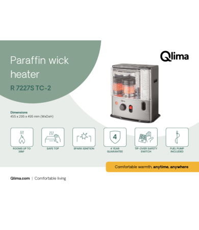 Paraffin wick heater R 7227S TC-2 inox/black