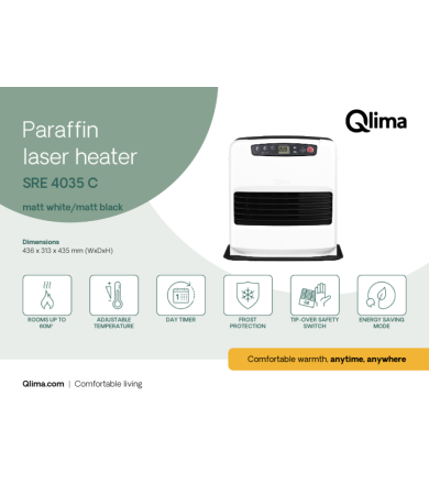 Paraffin laser heater SRE 4035 C matt white/matt black