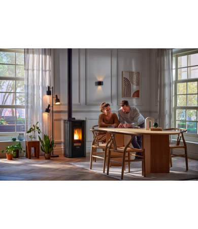 Pellet stove Fiorina 74-2 S-Line grey/black
