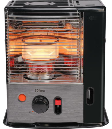 Qlima R 8128S C‑2 Black/Stainless – 2.85 kW Paraffin Wick Heater